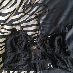 Killstar Black Lace Strappy Bralette